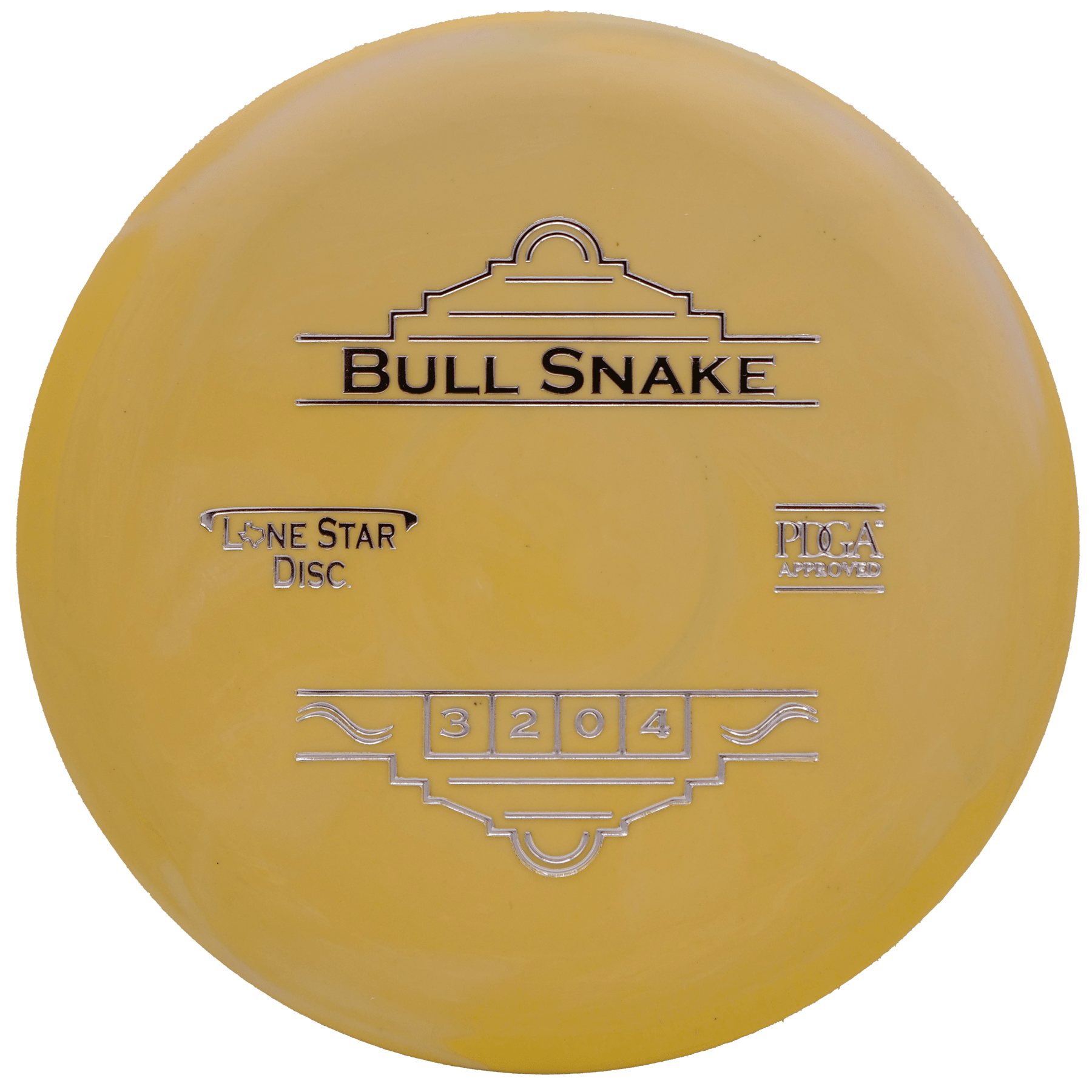 Yellow Lone Star Disc Bull Snake golf disc